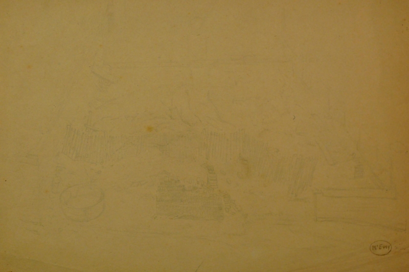 Trench, Faint pencil sketch. DRA/379